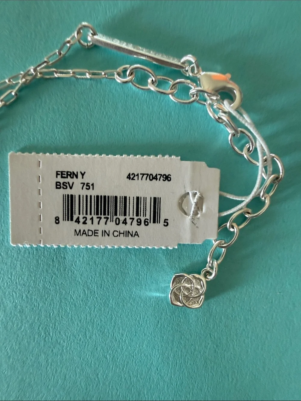 Kendra Scott Silver Y-Shape Lariat Necklace - White/Silver Accent